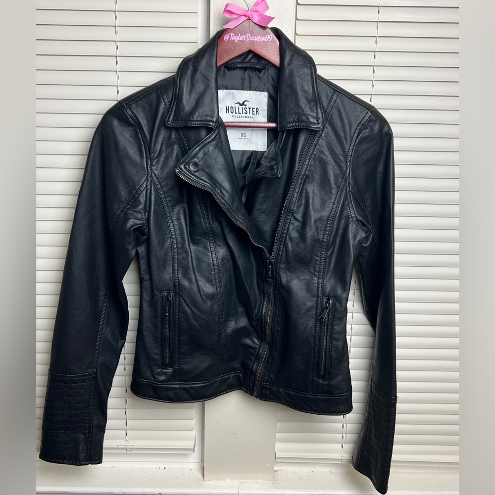 Hollister Black Leather Jacket